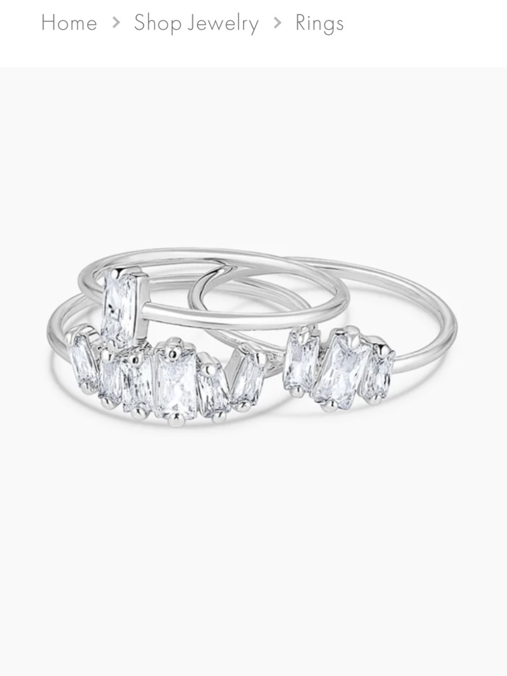 Gorjana Crystal Stacking Ring Set